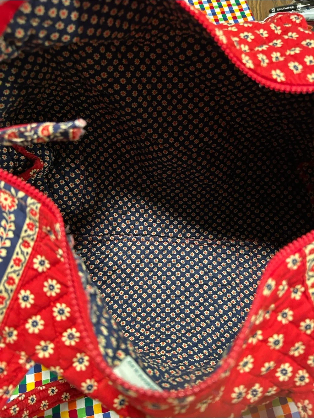 vintage Vera Bradley quilted cotton shoulder bag or mini duffel in the retired 